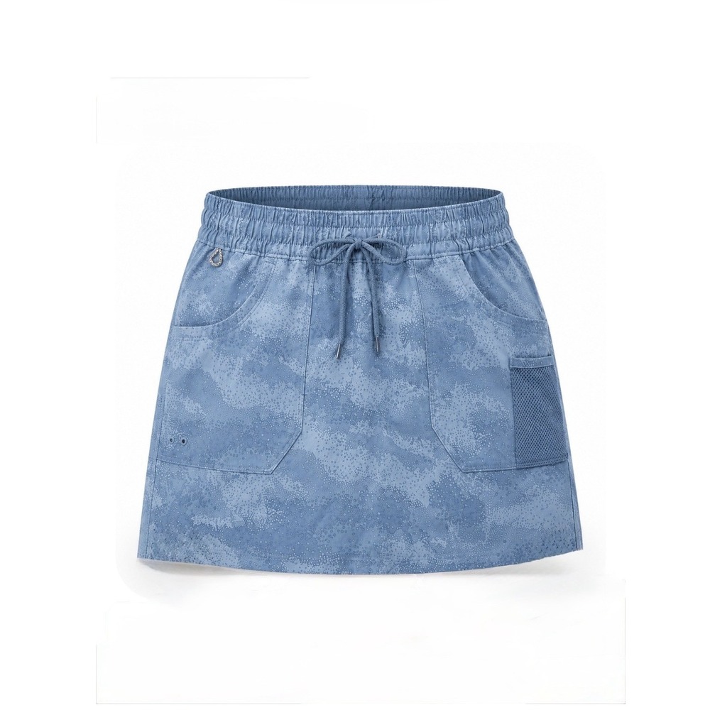 Columbia PFG Skort Womens Blue Printed Active Hiking Fishing Skirt Excellent